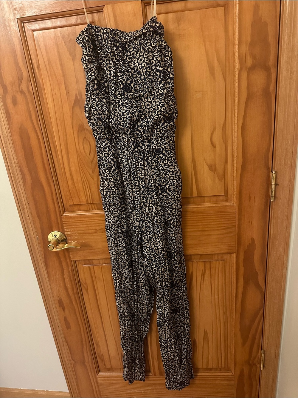 Strapless Black & White Patterned Jumpsuit